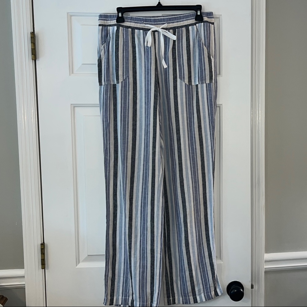 Cato Blue and White Striped Pants